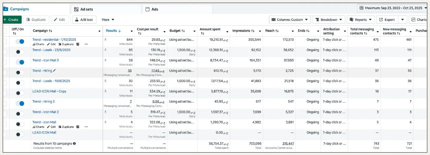 El Safwa: leads, messaging and attribution columns