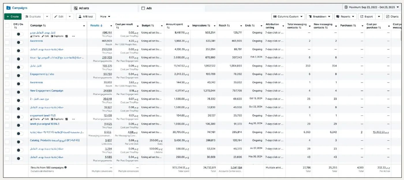 Meta Ads Manager: engagement, awareness and messaging campaigns